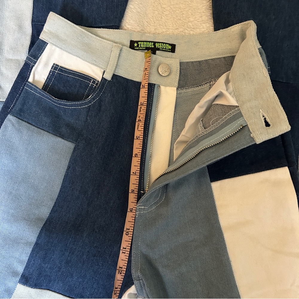 Tunnel Vision Patchwork Flare Jeans - image 4